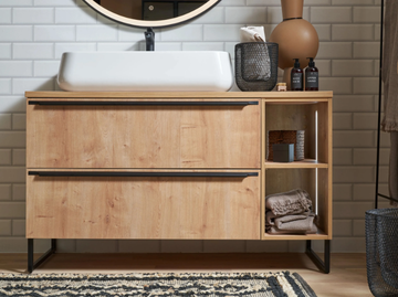MANHATTAN CHALET OAK - Floor-standing wooden vanity unit with drawers by Nolte Küchen - view 2